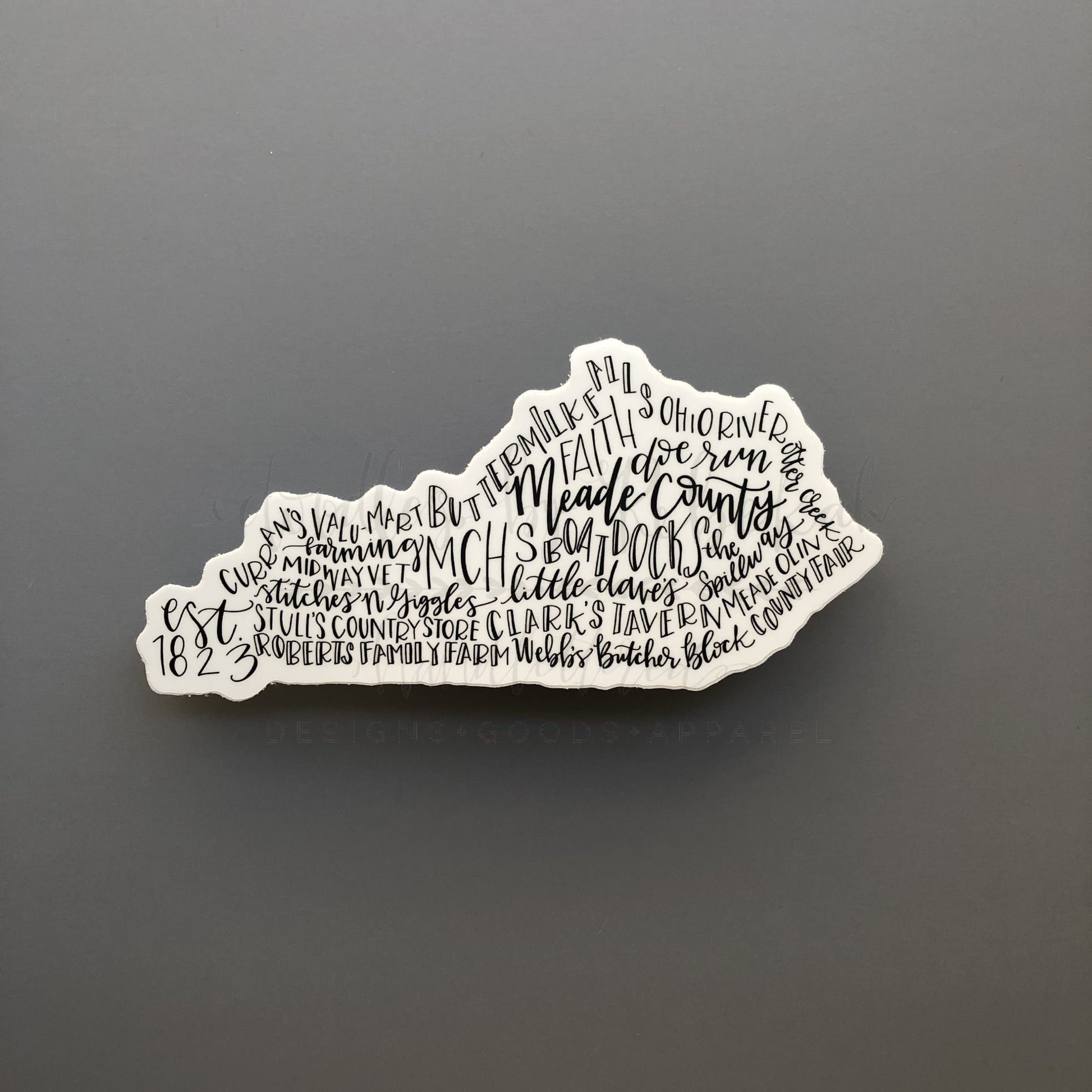 Meade County KY Word Art Sticker - Sticker