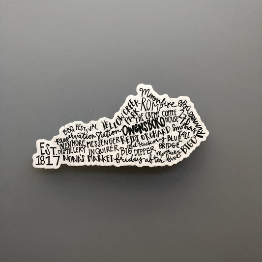 Owensboro KY Word Art Sticker - Sticker