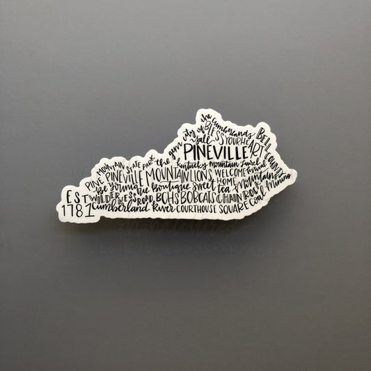 Pineville KY Word Art Sticker - Sticker