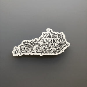 Princeton KY Word Art Sticker - Sticker