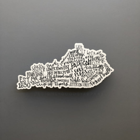 Paducah KY Word Art Sticker - Sticker