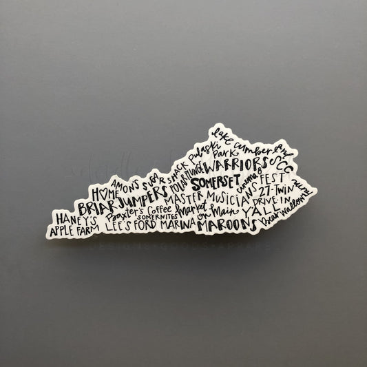 Somerset KY Word Art Sticker - Sticker