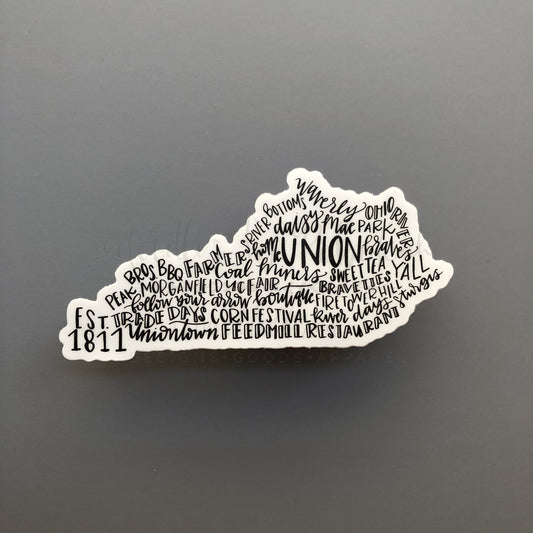 Union KY Word Art Sticker - Sticker