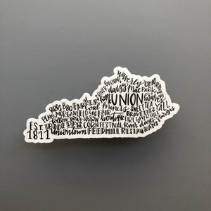 Union KY Word Art Sticker - Sticker