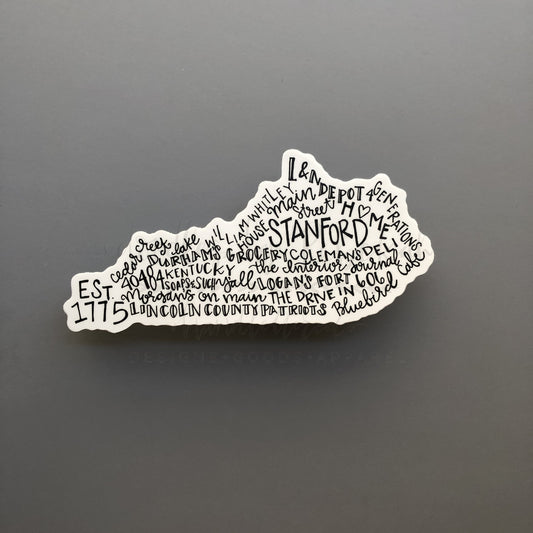 Stanford KY Word Art Sticker - Sticker