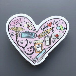 Healthcare Heart Sticker - Sticker