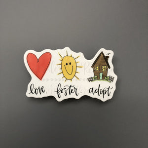 Love. Foster. Adopt. (Child) Sticker - Sticker