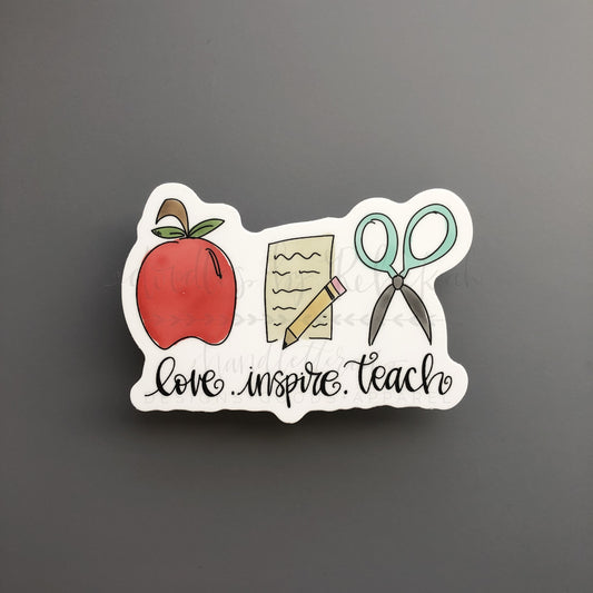 Love. Inspire. Teach. Sticker - Sticker