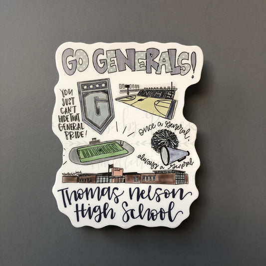 Thomas Nelson High School Pride Sticker - Sticker