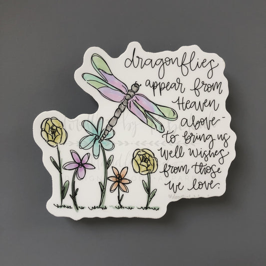 Dragonflies Appear From Heaven Above Sticker - Sticker