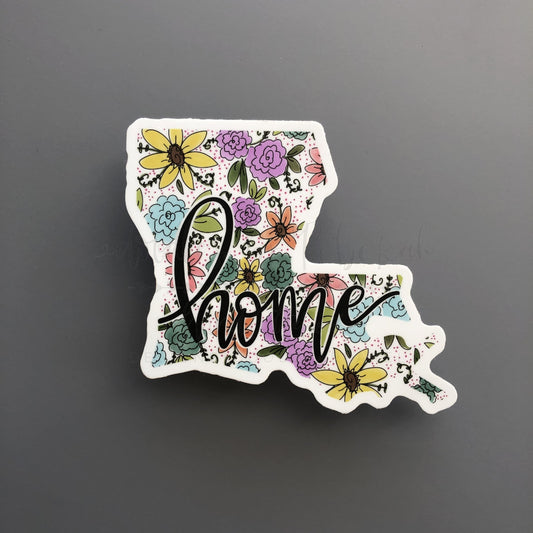 Louisiana Floral Home Sticker - Sticker