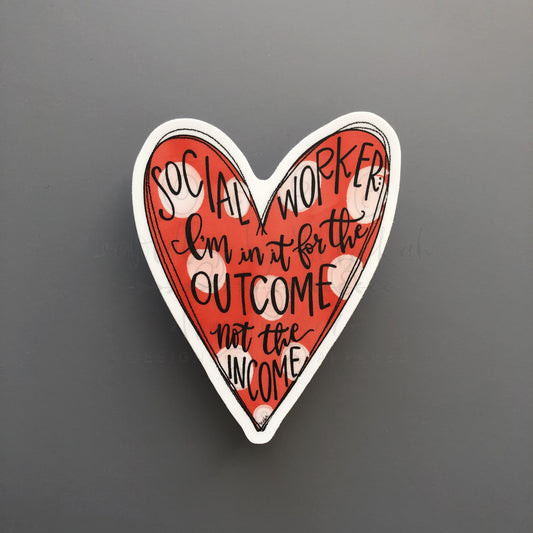 Social Worker Heart Sticker - Sticker