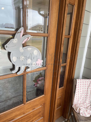 Polka Dot Bunny Doorhanger/Topper/Attachment - Door Hanger