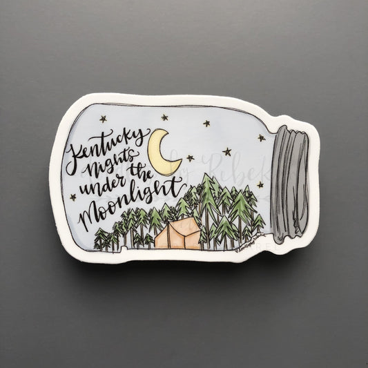 Kentucky Nights Under The Moonlight Sticker - Sticker