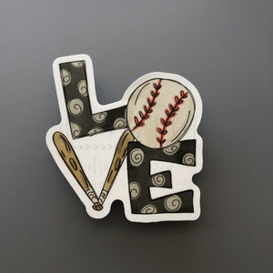 LOVE Baseball Sticker