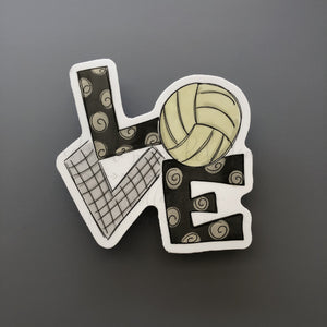 LOVE Volleyball Sticker