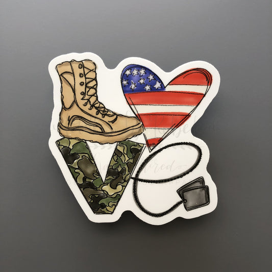 LOVE Military Sticker - Sticker