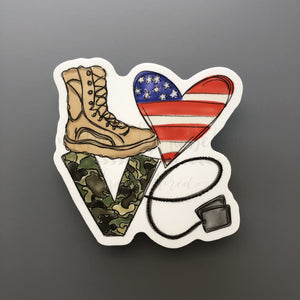 LOVE Military Sticker