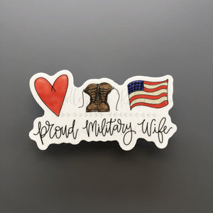 Proud Military Wife Sticker