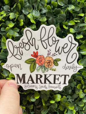 Fresh Flowers Market Sticker