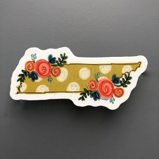 Tennessee Floral Dot Sticker - Sticker