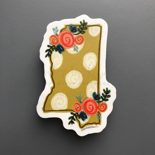 Mississippi Floral Dot Sticker - Sticker