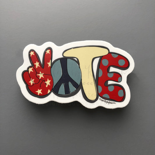 VOTE Peace Sign Sticker - Sticker