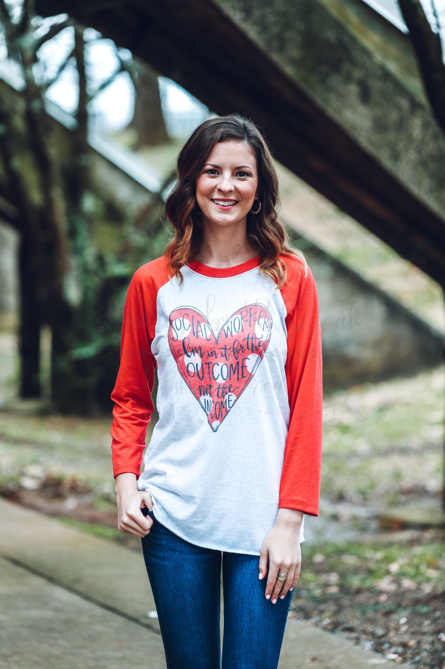 Social Worker Heart Raglan - Tees