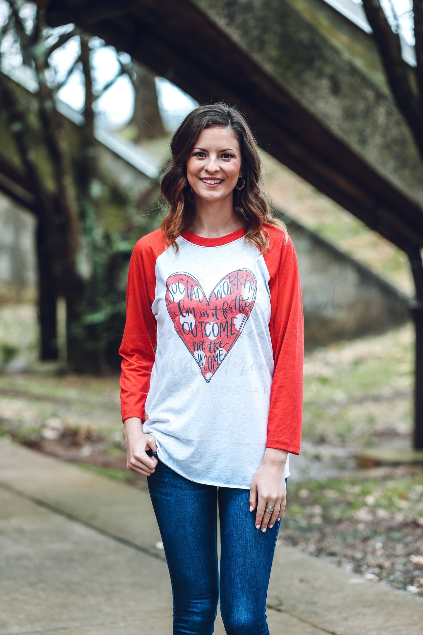 Social Worker Heart Raglan - Tees