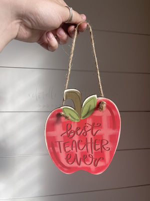 Best Teacher Ever Apple Ornament - Ornaments