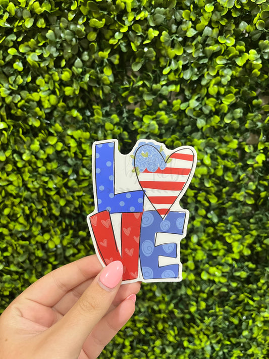 LOVE Patriotic Sticker - Sticker