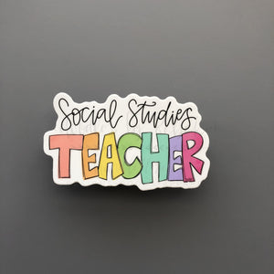 Social Studies Teacher Sticker - Sticker