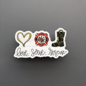 Love. Serve. Rescue Sticker