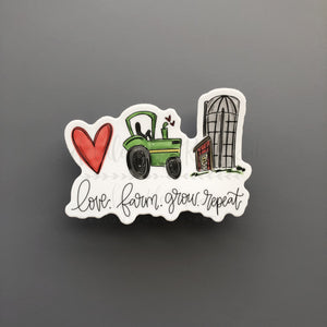 Love. Farm. Grow. Repeat Sticker