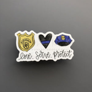 Love. Serve. Protect Sticker