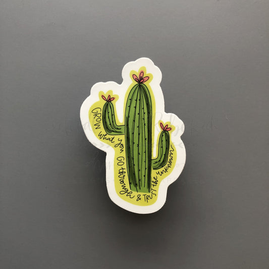 Grow Cactus Sticker - Sticker