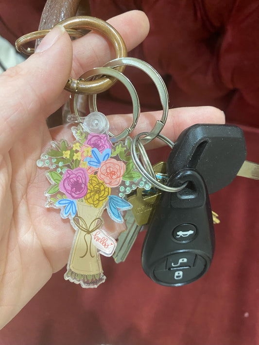 Flower In Vase Keychain