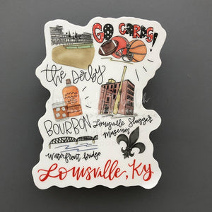 Around The Town Of Louisville KY Sticker - Sticker
