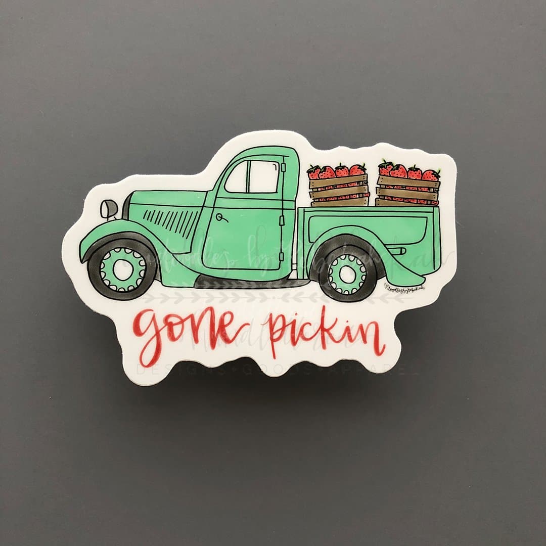 Gone Pickin’ Strawberries Sticker - Sticker