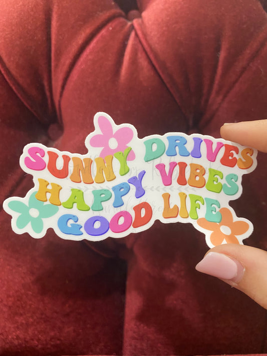 Sunny Drives Sticker - Sticker