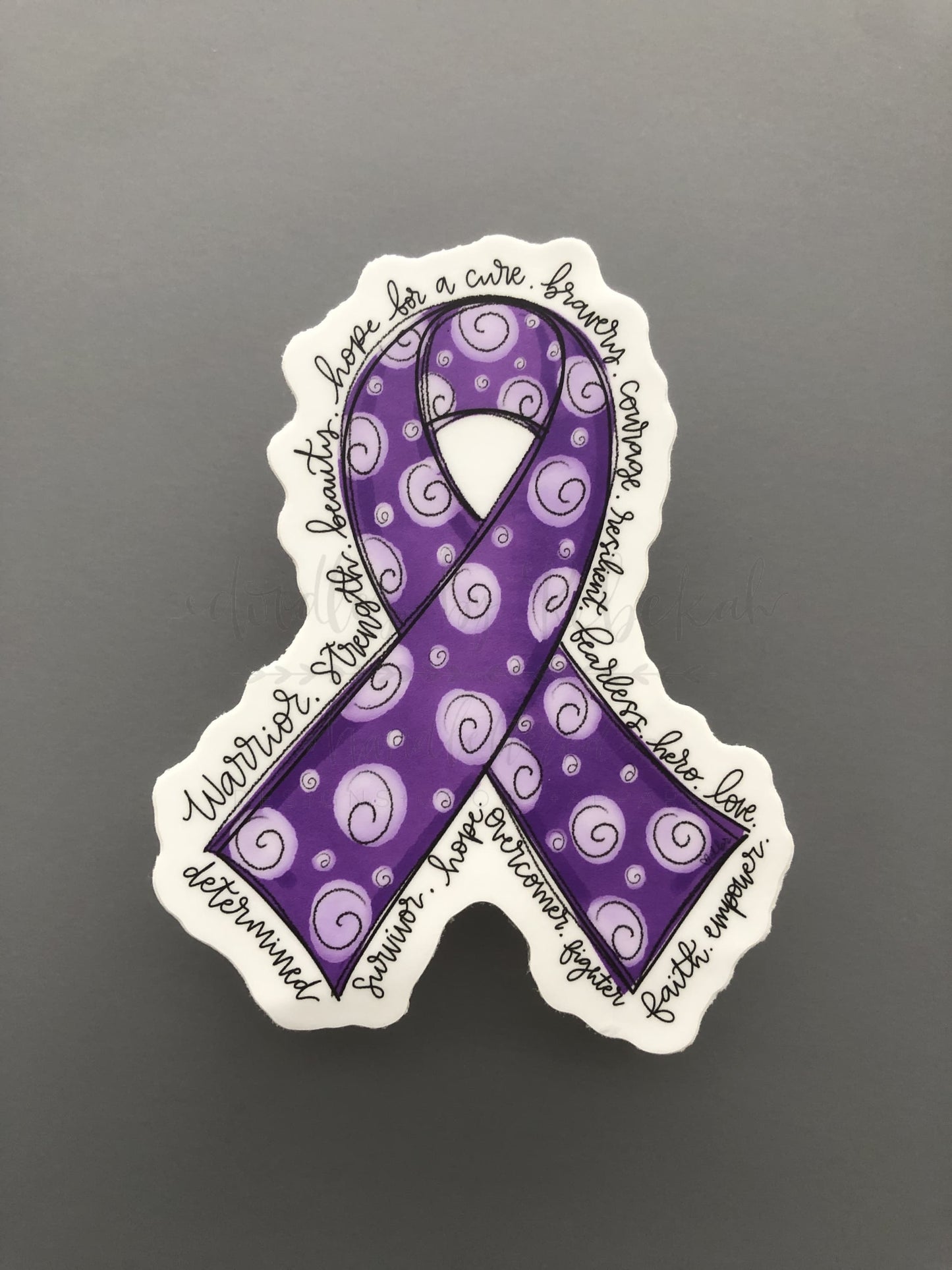 Cancer Awareness Ribbon Stickers - Purple Ribbon - Sticker