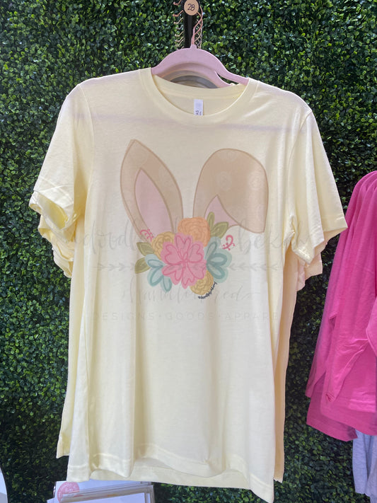 Bunny Ears Pale Yellow Tee - Tees