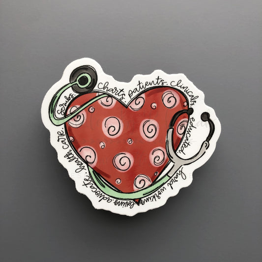 Nurse Heart Sticker - Sticker