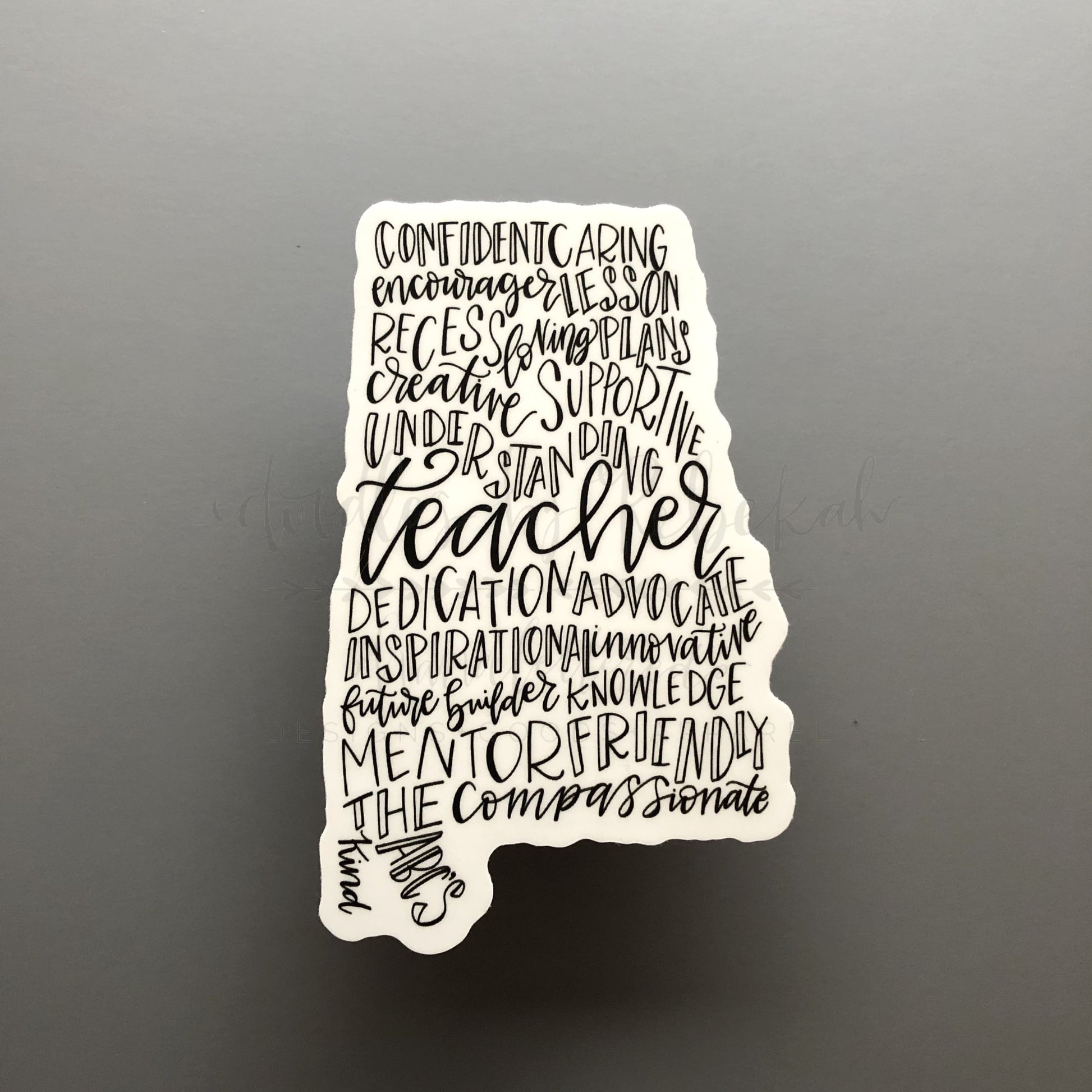 Alabama Teacher Word Art Sticker - Sticker