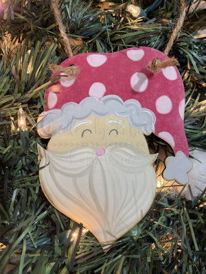 Polka Dot Santa Ornament - Ornaments