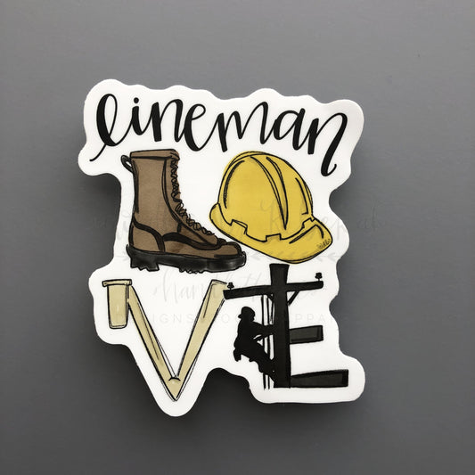 LOVE Lineman Sticker - Sticker