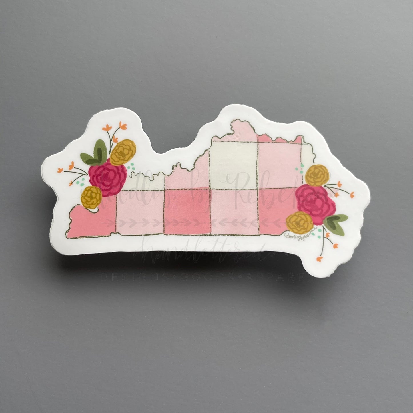 Kentucky Pink Plaid Sticker - Sticker