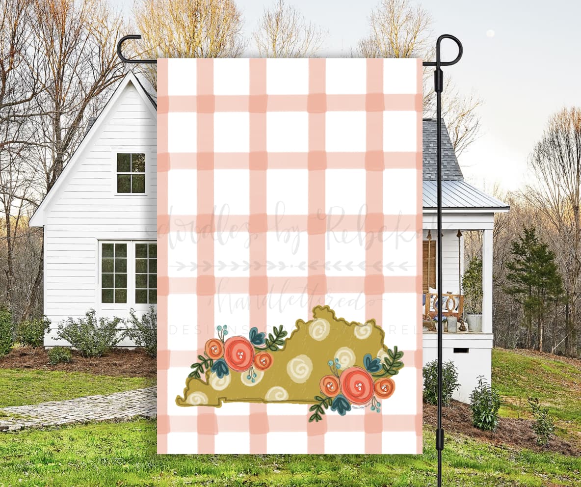 Kentucky Floral Dot Garden Flag - Garden Flag