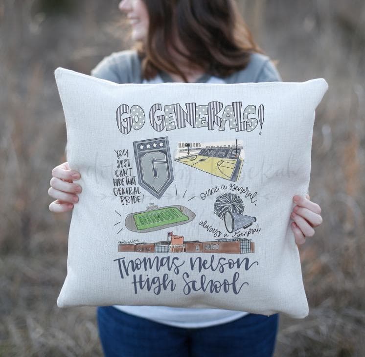 Thomas Nelson High School Pride Square Pillow - Pillow