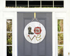 LOVE Firefighter Door Hanger - Door Hanger